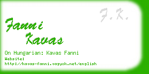fanni kavas business card